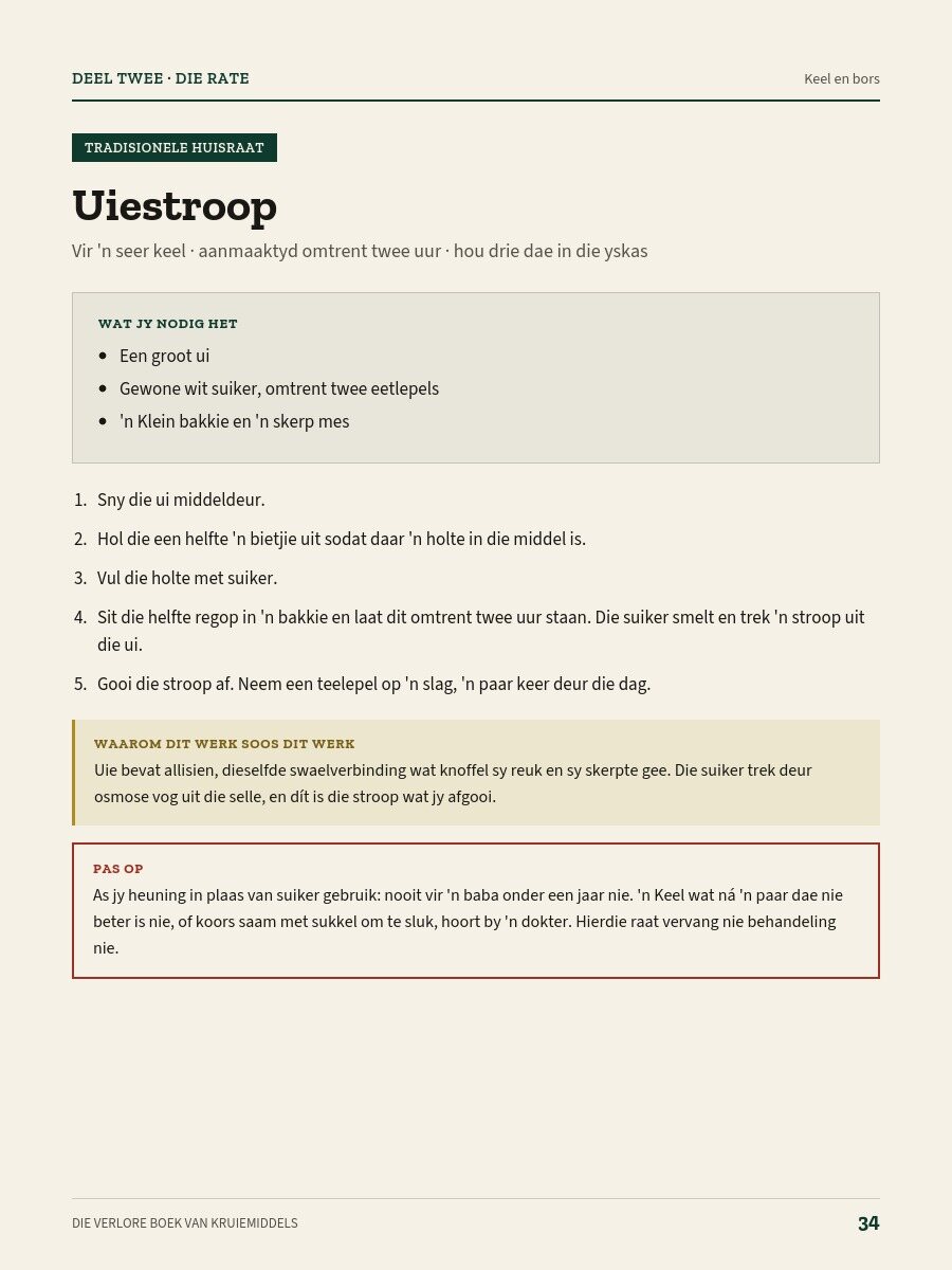 Bladsy uit die boek: 'n resep